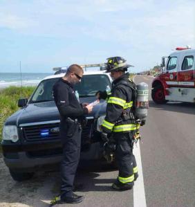 Stephen with his unit at a bomb scare.